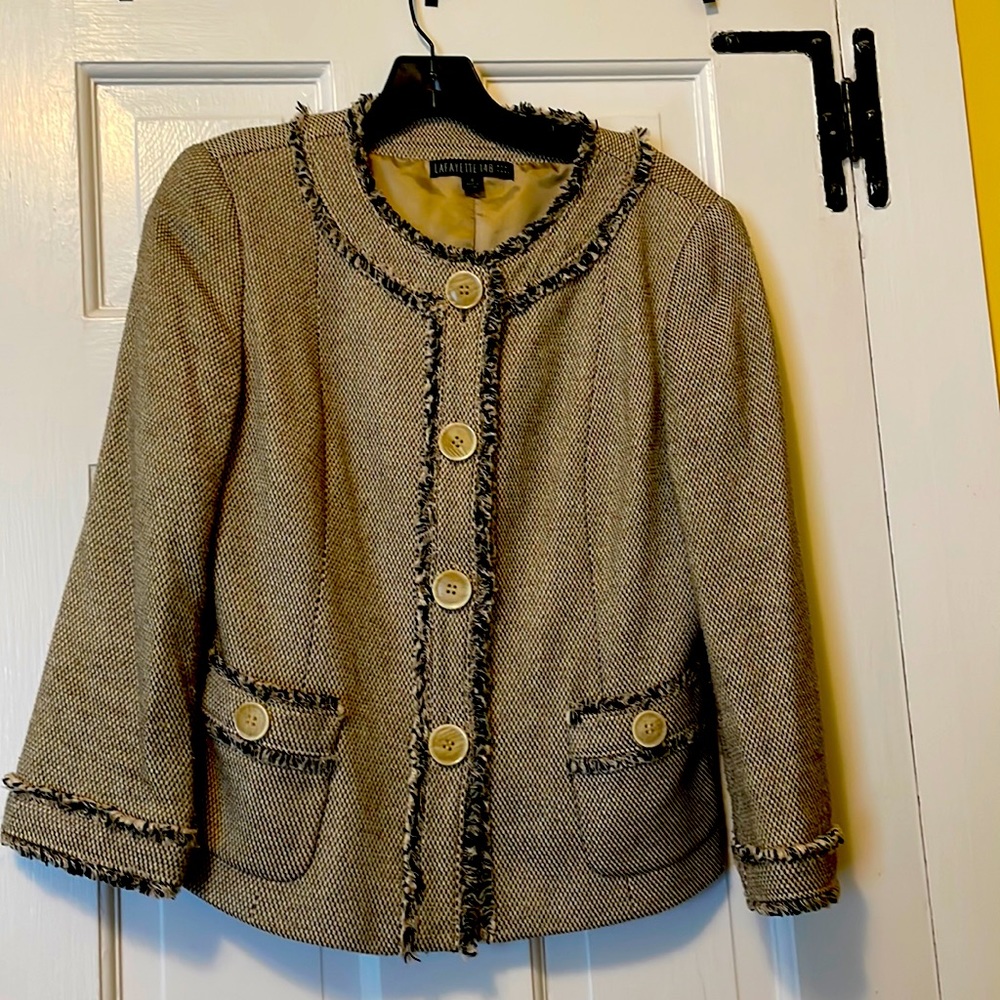 Lafayette 148 blazer with fringe. Size 4